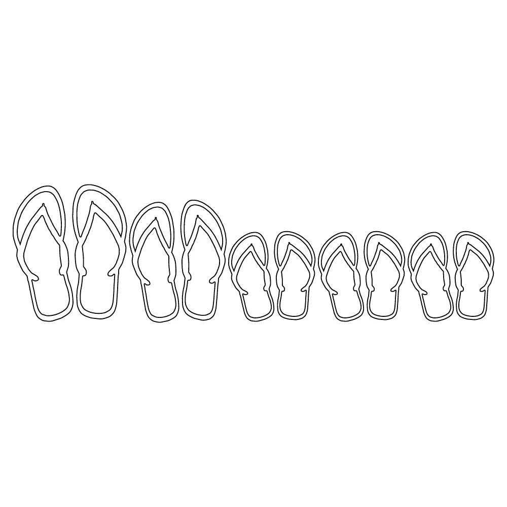 908 Flip Flop Family  12" x 4"