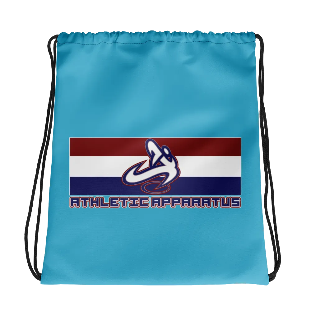 Athletic Apparatus Blue 7 rwb logo Drawstring bag