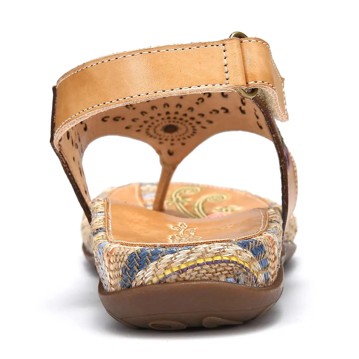 Beach Flip Flops Printed Leather Sandals Ladies Shoes