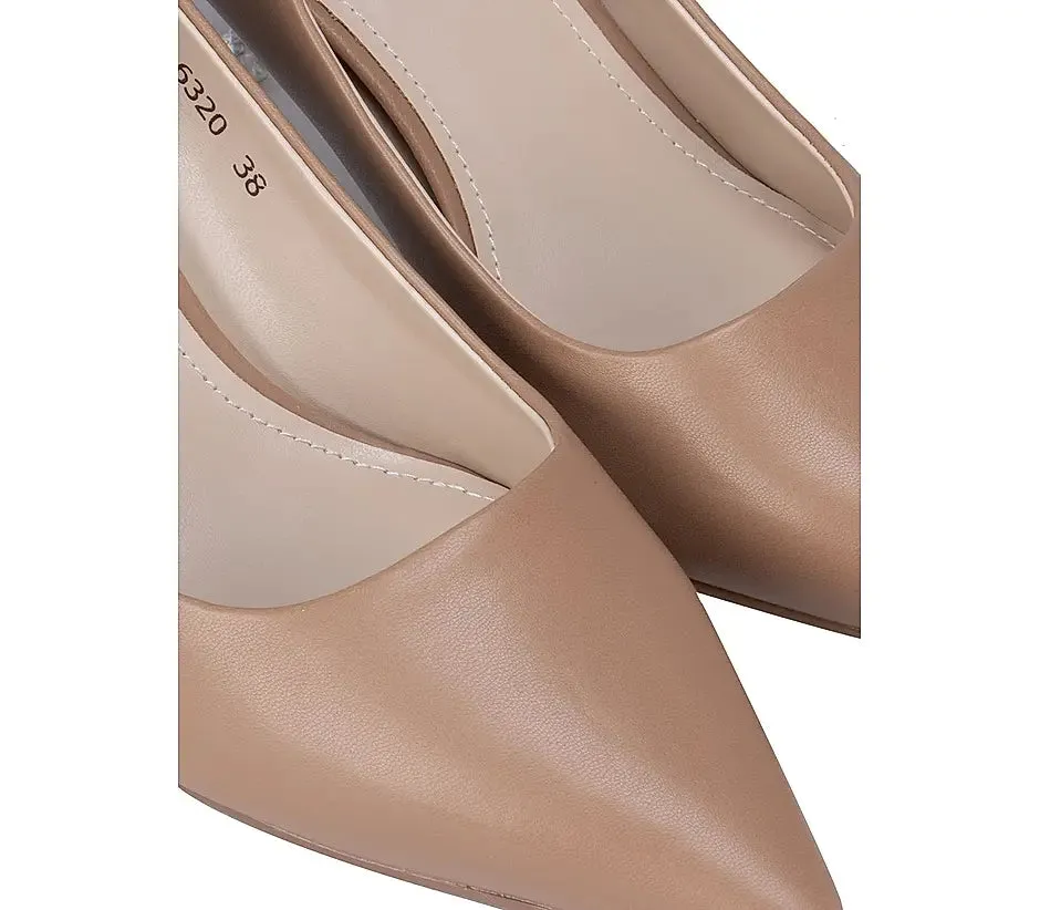 Beige Pointed Toe Pumps
