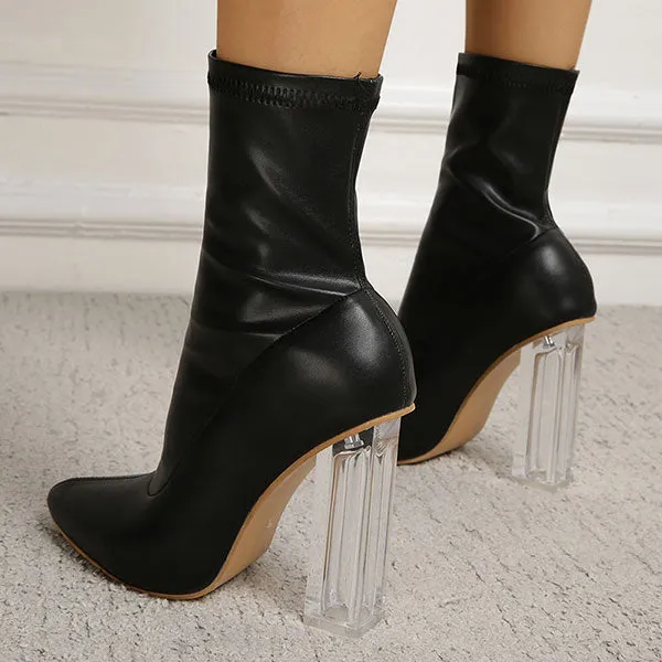 Black On-trend Pointed Toe Ankle Boots