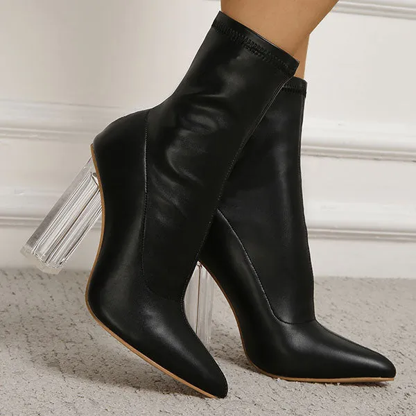 Black On-trend Pointed Toe Ankle Boots