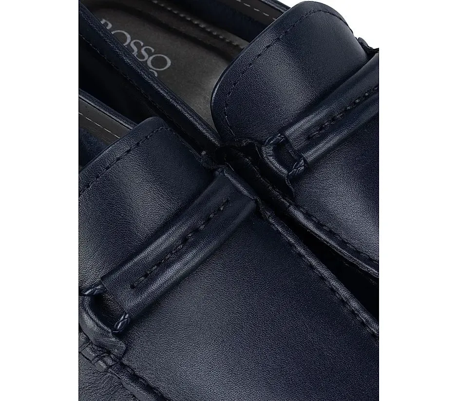 Blue Leather Moccasins