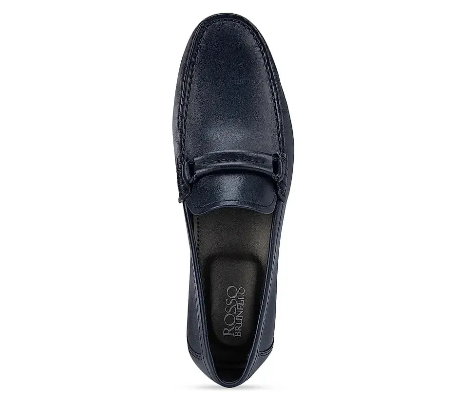 Blue Leather Moccasins