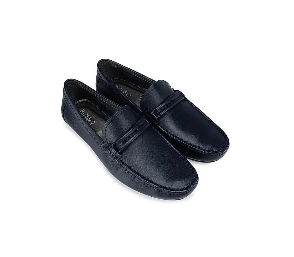 Blue Leather Moccasins