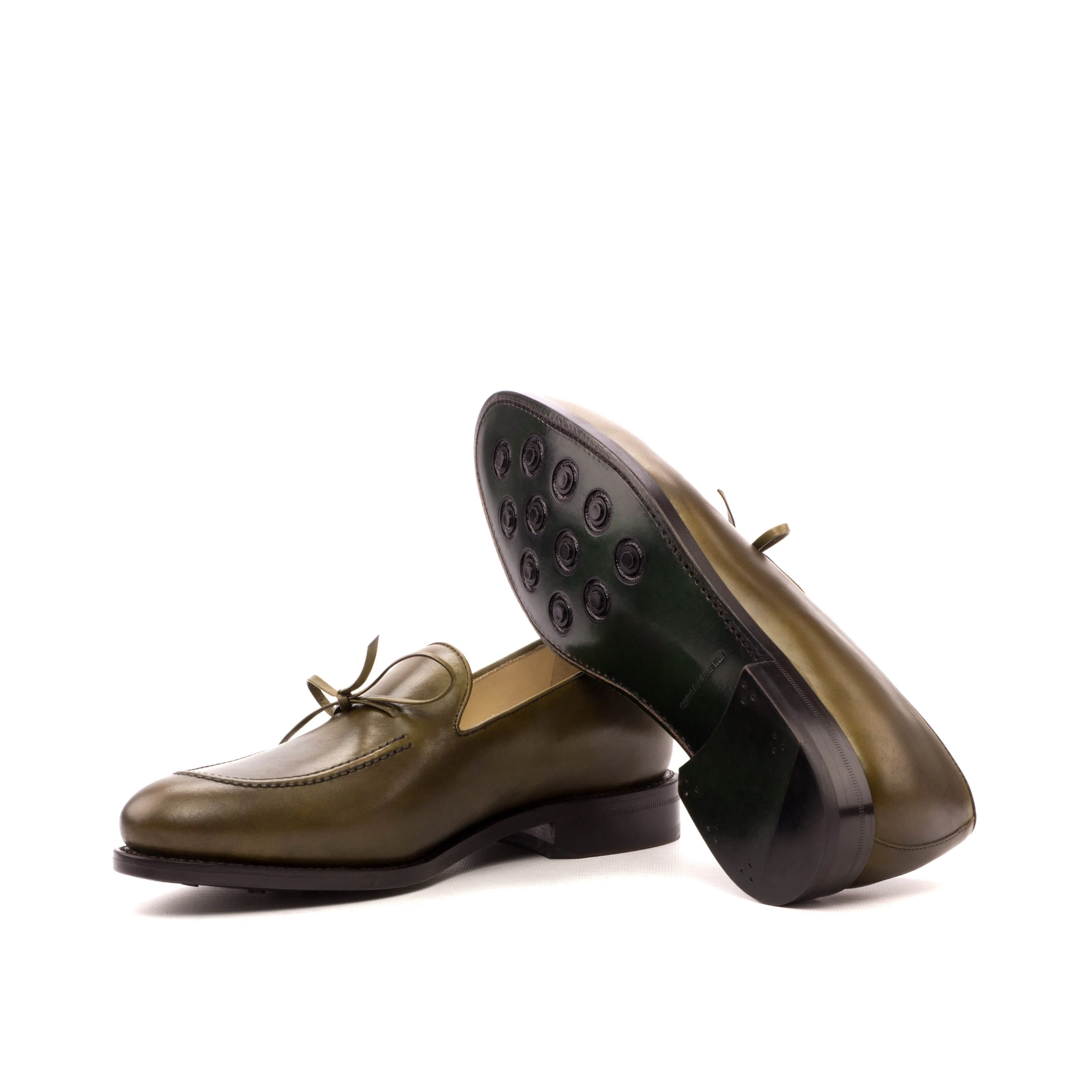 Bow Loafer in Olive Calf