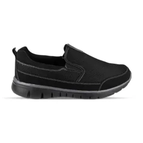 Boys Black Lightweight Memory Foam Trainer