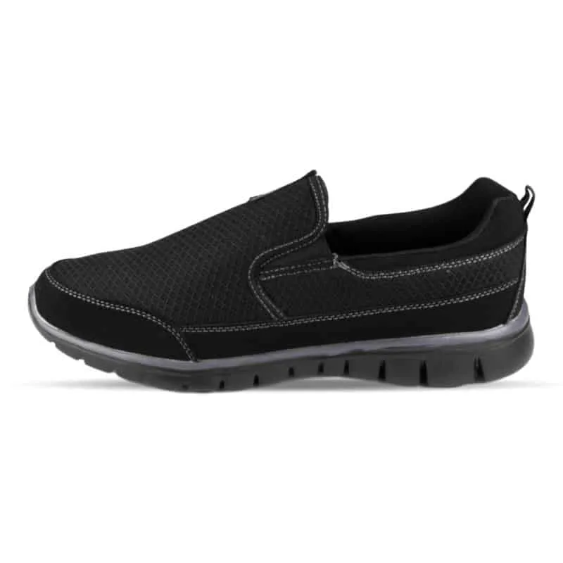 Boys Black Lightweight Memory Foam Trainer