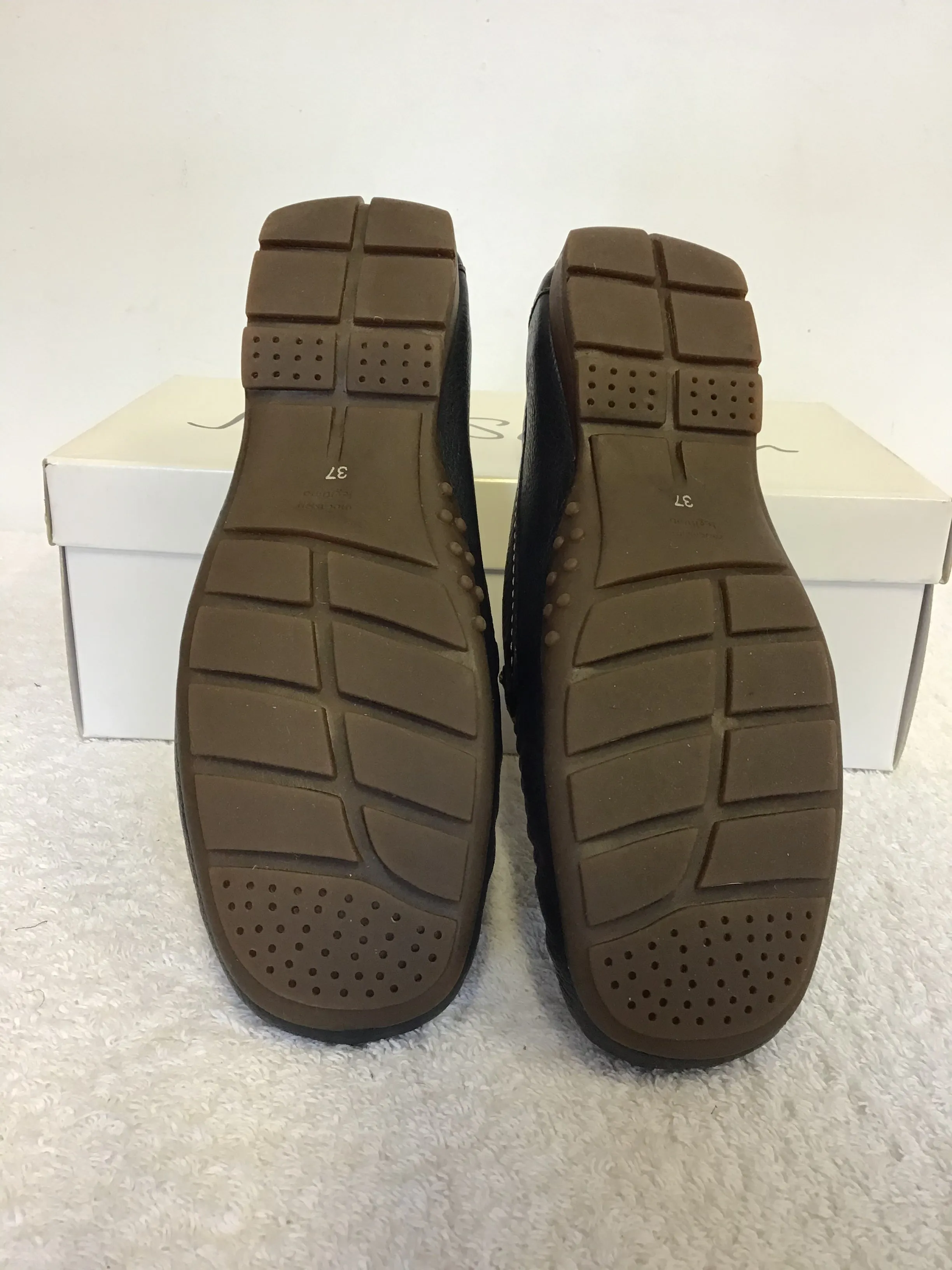BRAND NEW JANE SHILTON ISABELLA NAVY BLUE LEATHER LOAFER FLATS SIZE 4/37