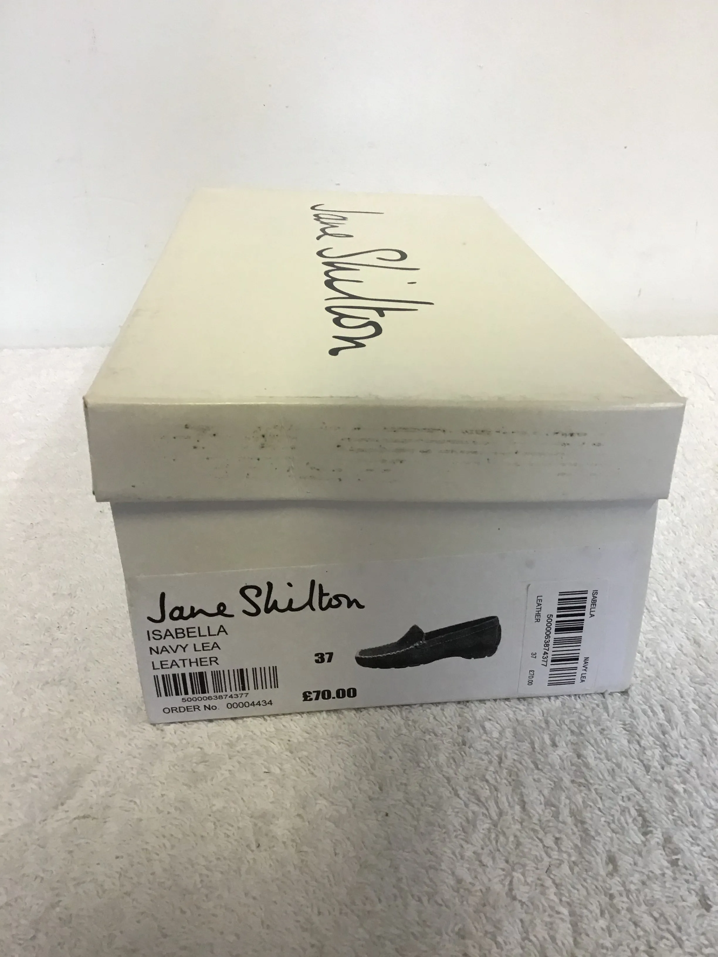 BRAND NEW JANE SHILTON ISABELLA NAVY BLUE LEATHER LOAFER FLATS SIZE 4/37