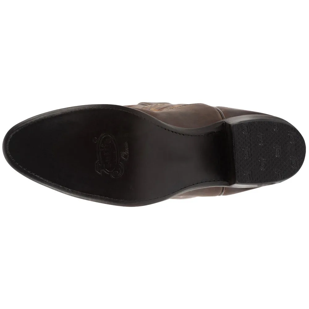 Buck Embroidered Round Toe Pull On Cowboy Boots