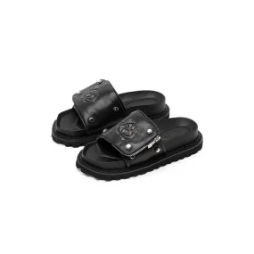 Butterfly Manor Thorns Series Retro Rose Sandals In Black