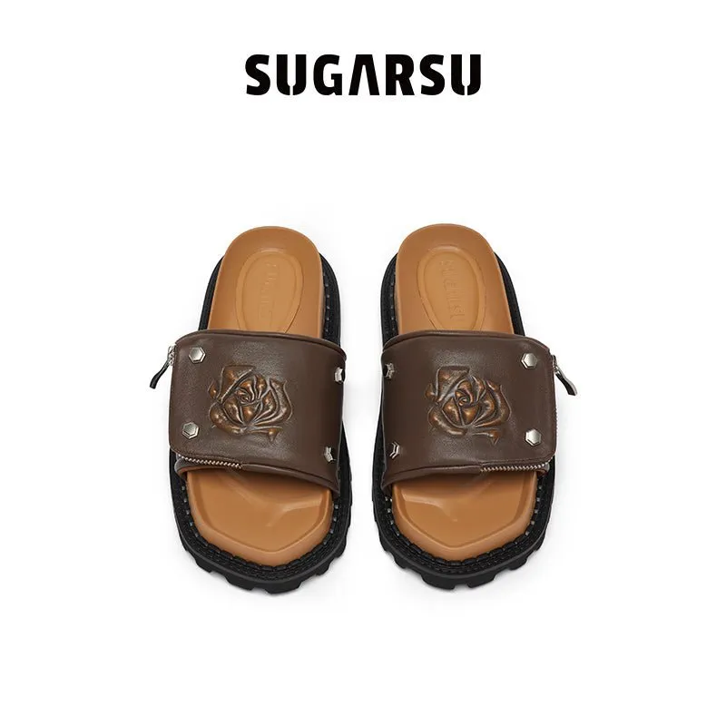Butterfly Manor Thorns Series Retro Rose Sandals In Brown