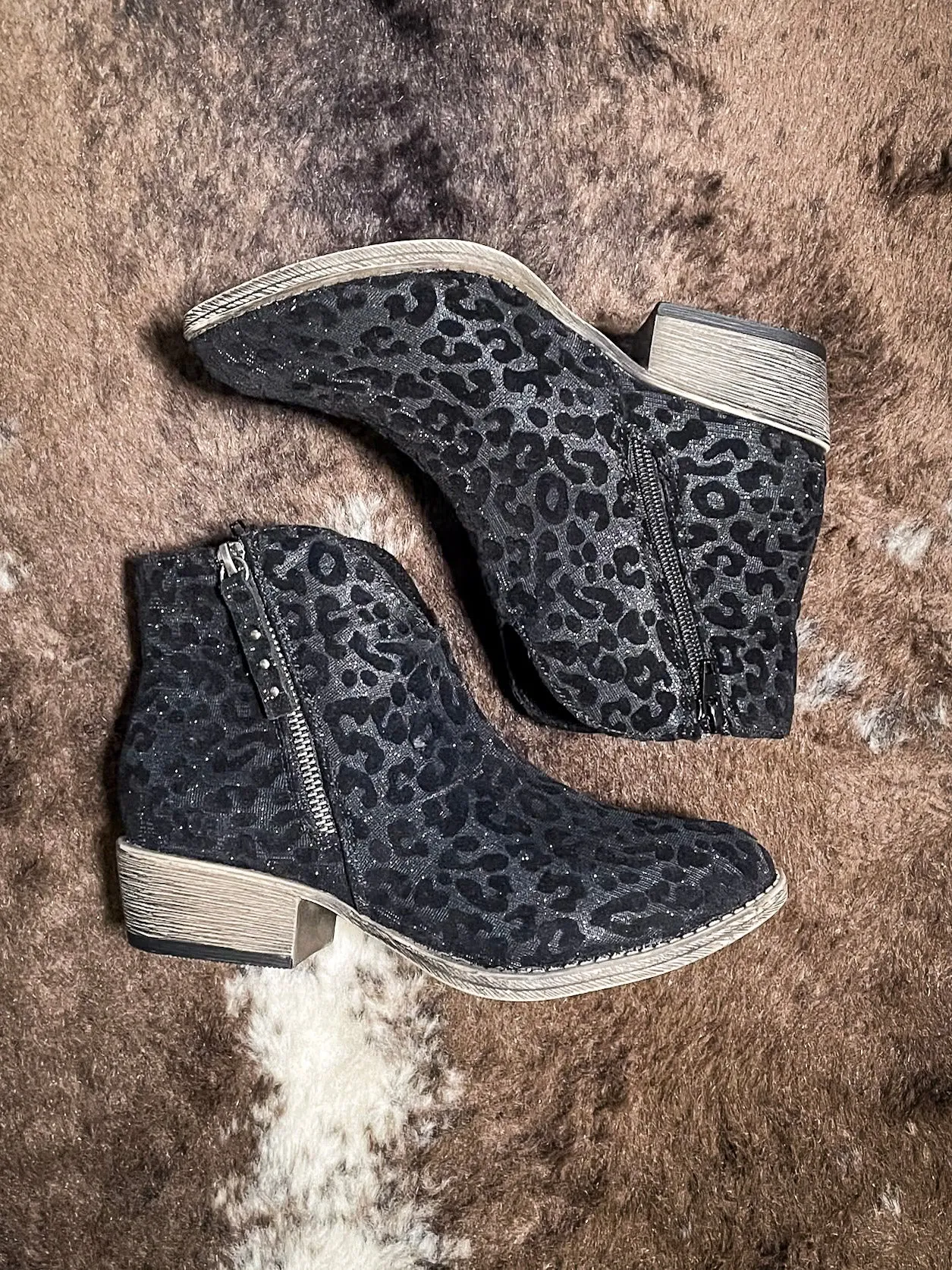 Charming Ankle Bootie in Black Leopard By Very G