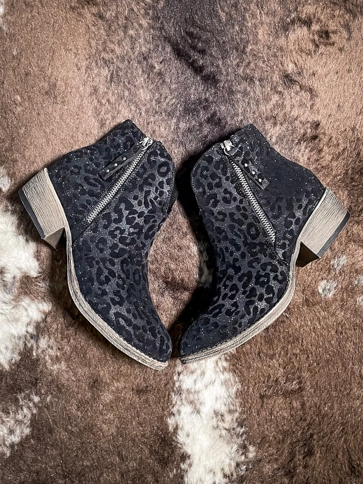 Charming Ankle Bootie in Black Leopard By Very G