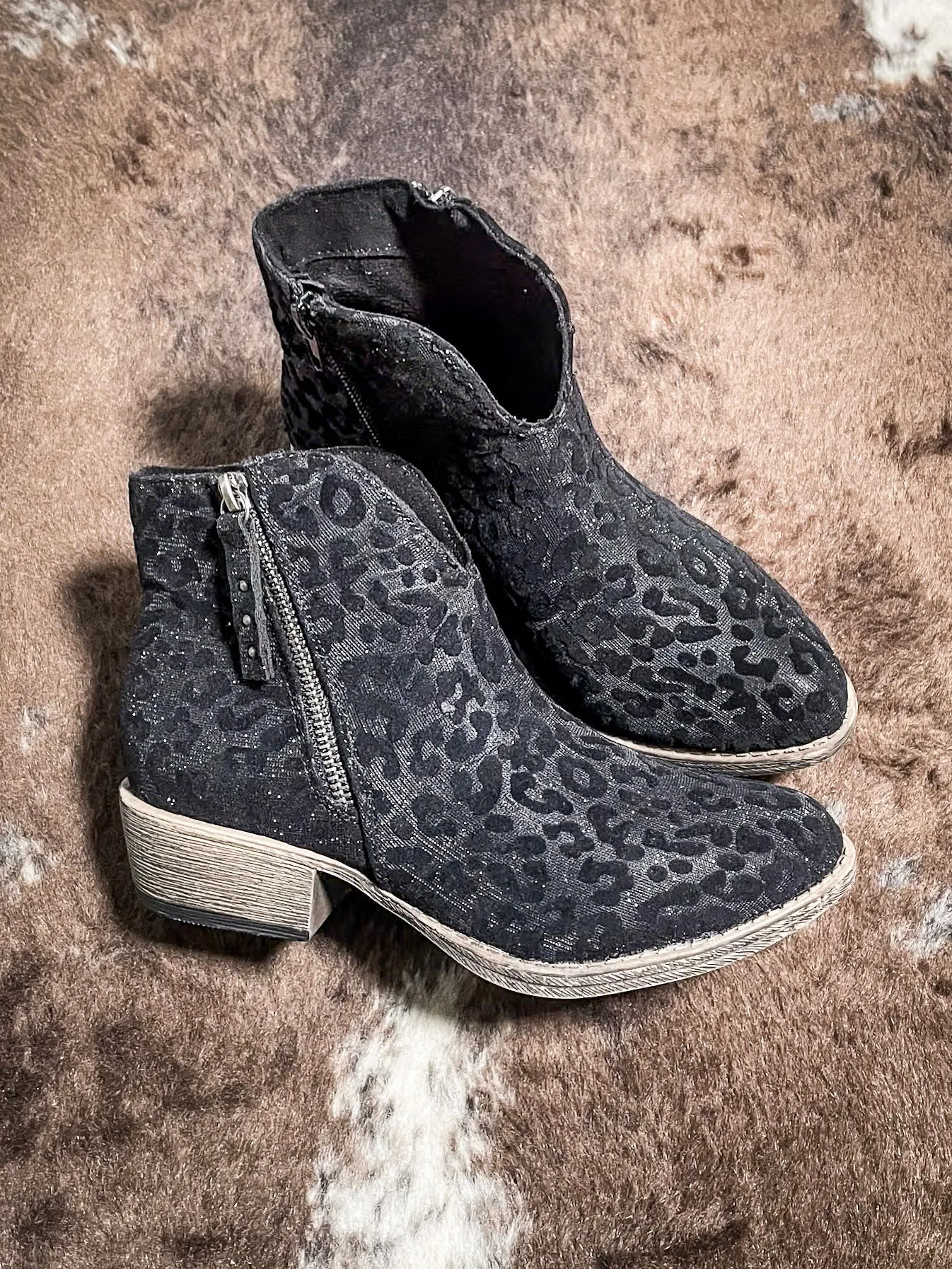 Charming Ankle Bootie in Black Leopard By Very G