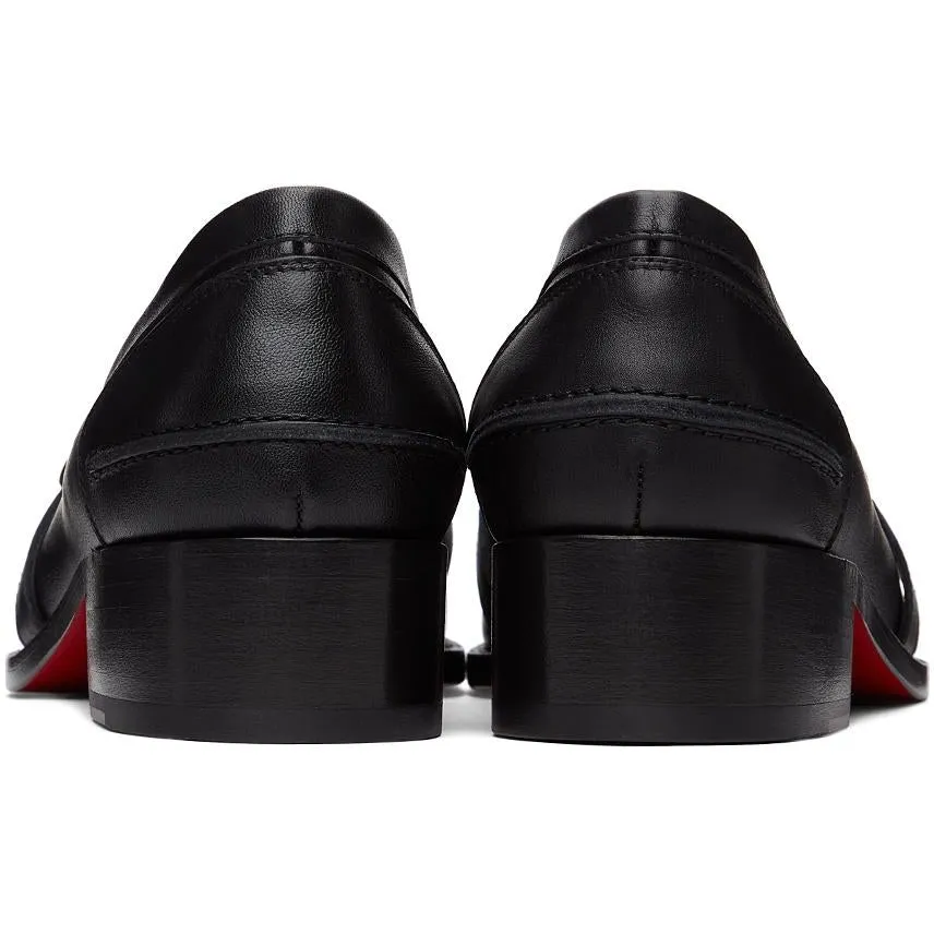 Christian Louboutin Black Lock Me Moc Loafers