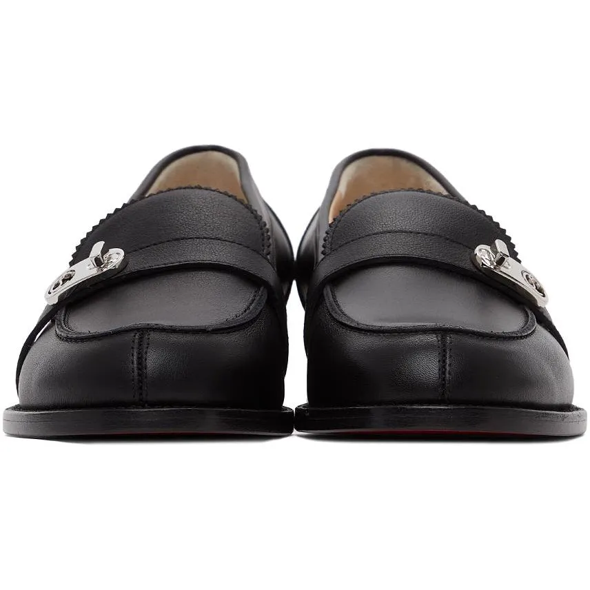 Christian Louboutin Black Lock Me Moc Loafers