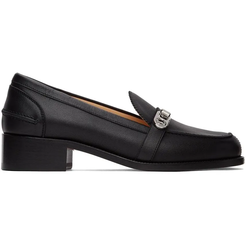Christian Louboutin Black Lock Me Moc Loafers