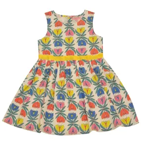 CrayonFlakes Kids Wear for Girls 100% Cotton Sleeveless Printed Frock Dress