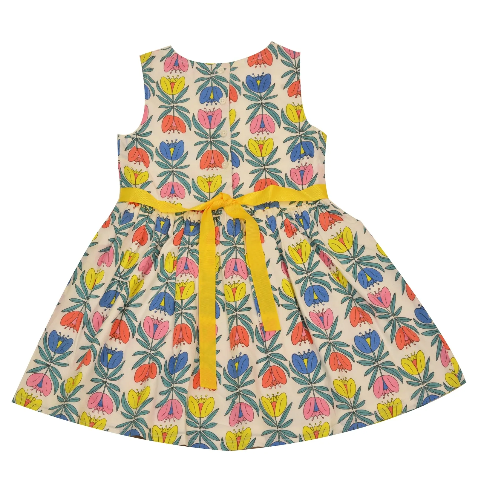 CrayonFlakes Kids Wear for Girls 100% Cotton Sleeveless Printed Frock Dress