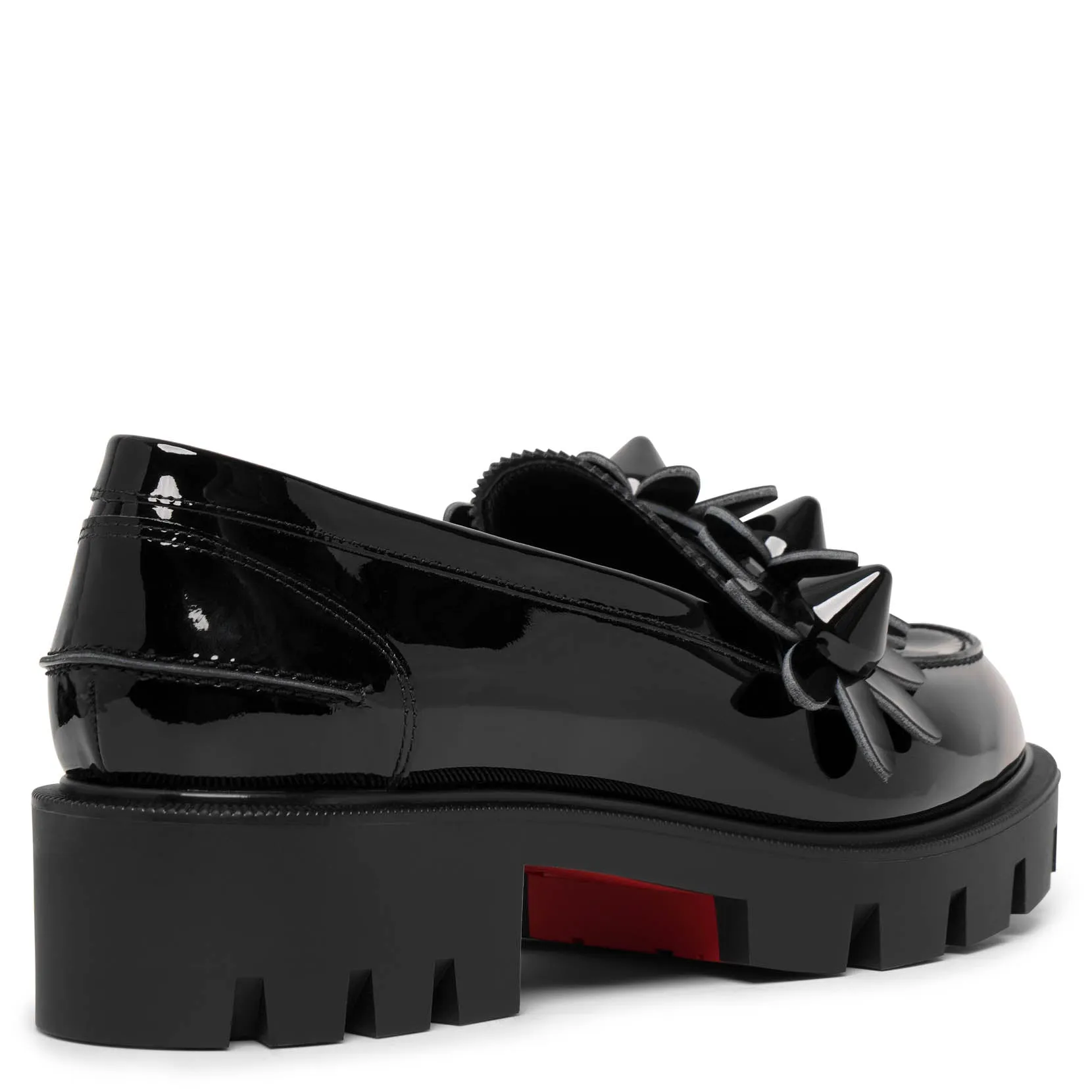 Daisy spikes black patent flats