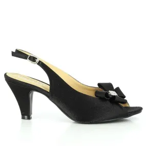Dalessi Duedrop Black Slingback Heels
