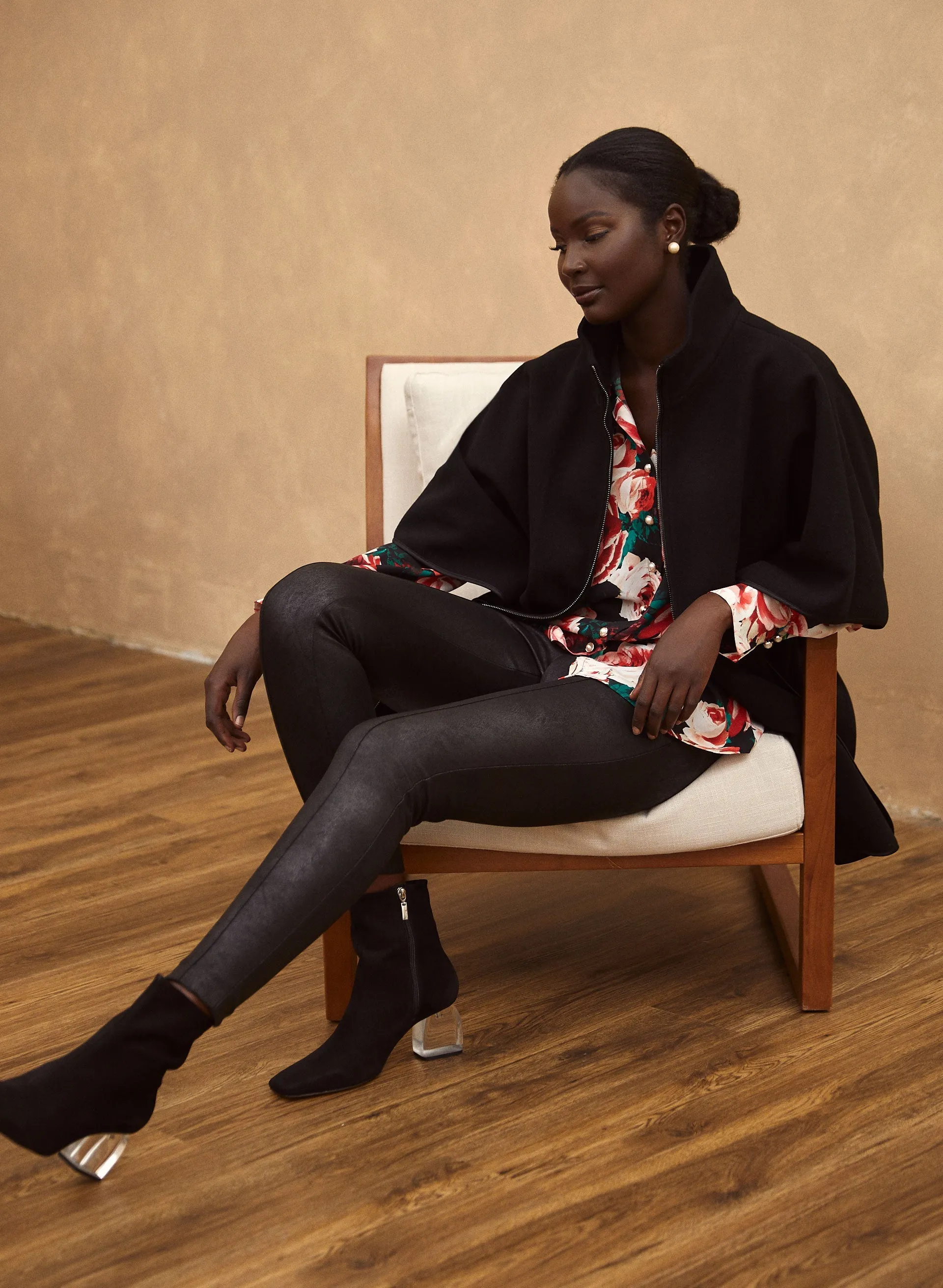 Faux Suede Slim Leg Pants