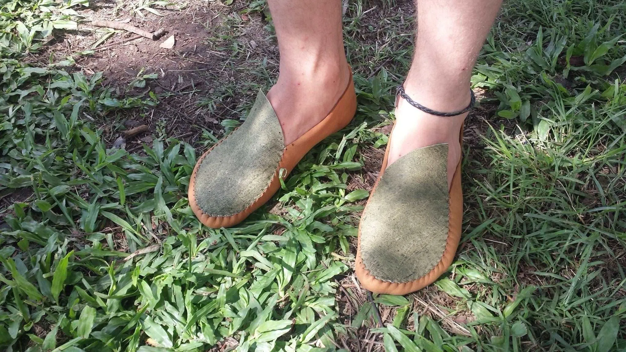 Felt & Leather Barefoot-Shoes / Custom-Made Size 37-39 EU / 6-8 US