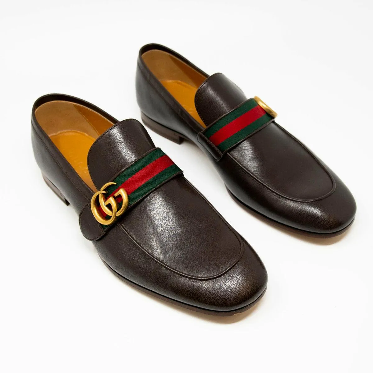 Gucci Brown Donnie Double G Loafers 9