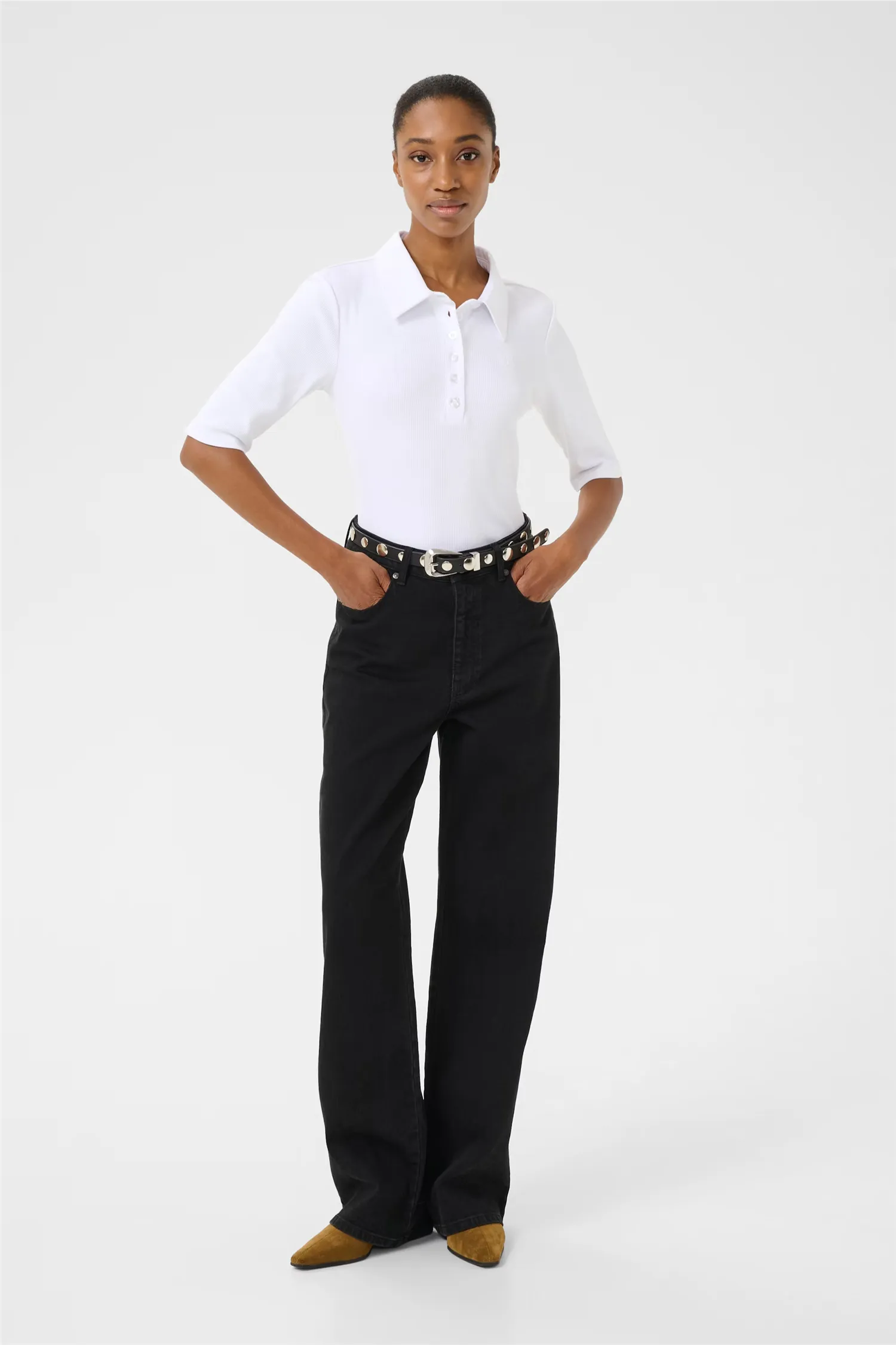 GZdrew polo top Bright White