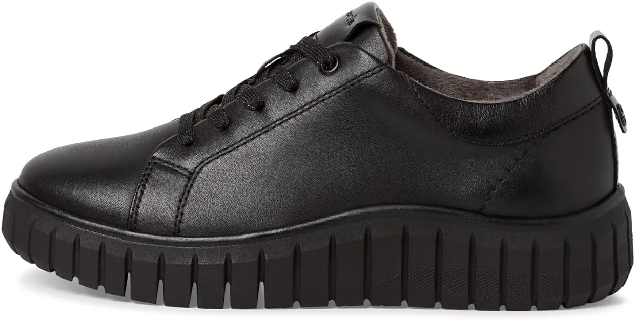 Jana Women's 8-83721-41 Leather Comfort Sneakers Black