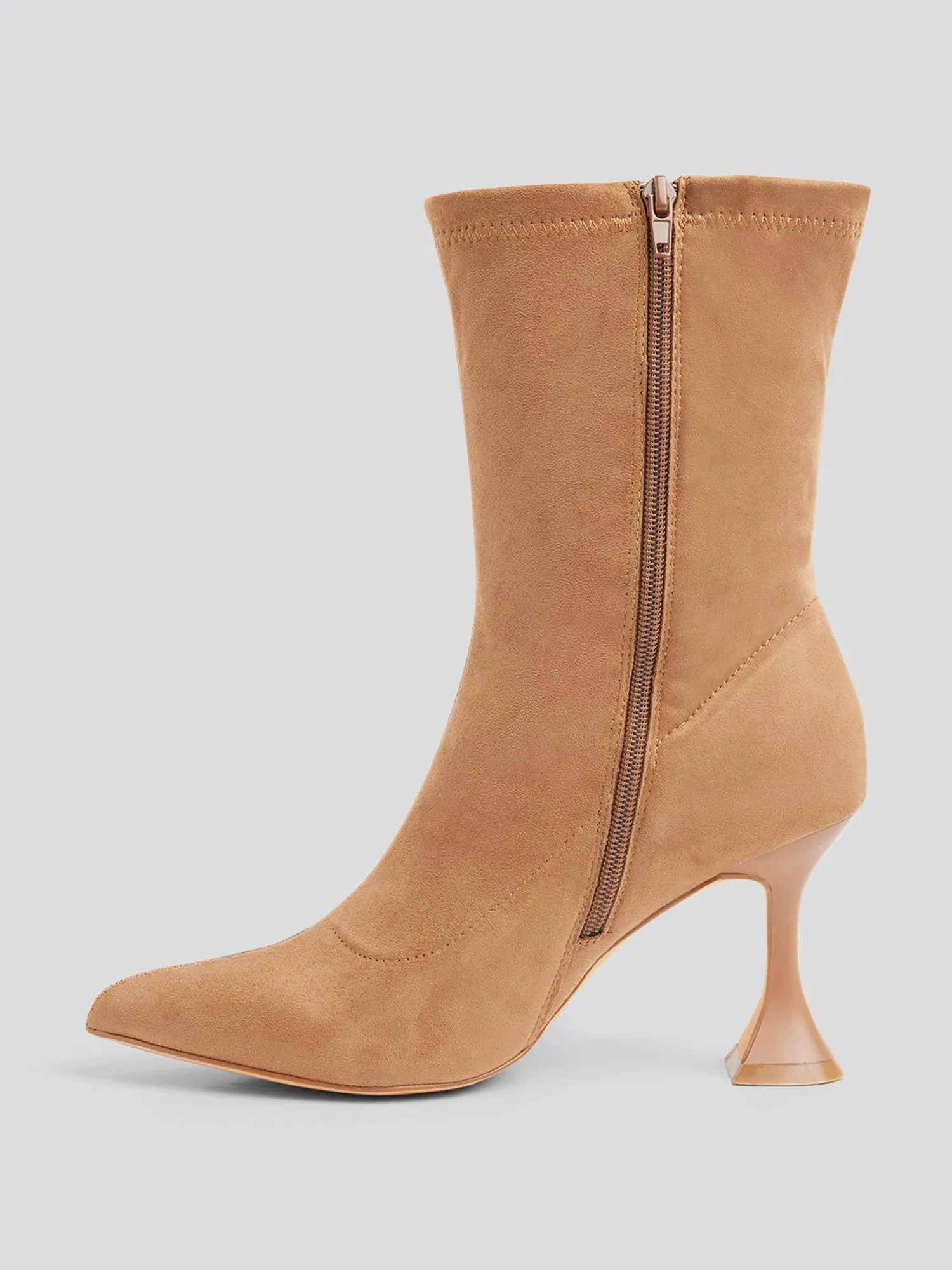 Janell Faux Stretch Suede Mid-Calf Boots