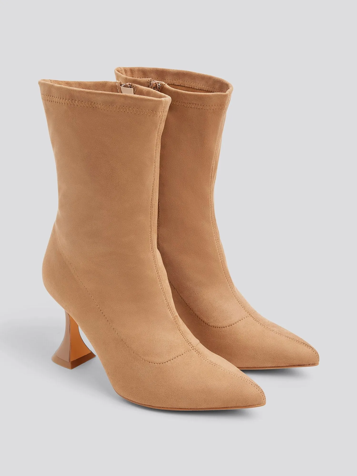 Janell Faux Stretch Suede Mid-Calf Boots