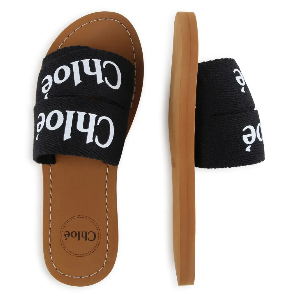 Logo Print Flat Sandals