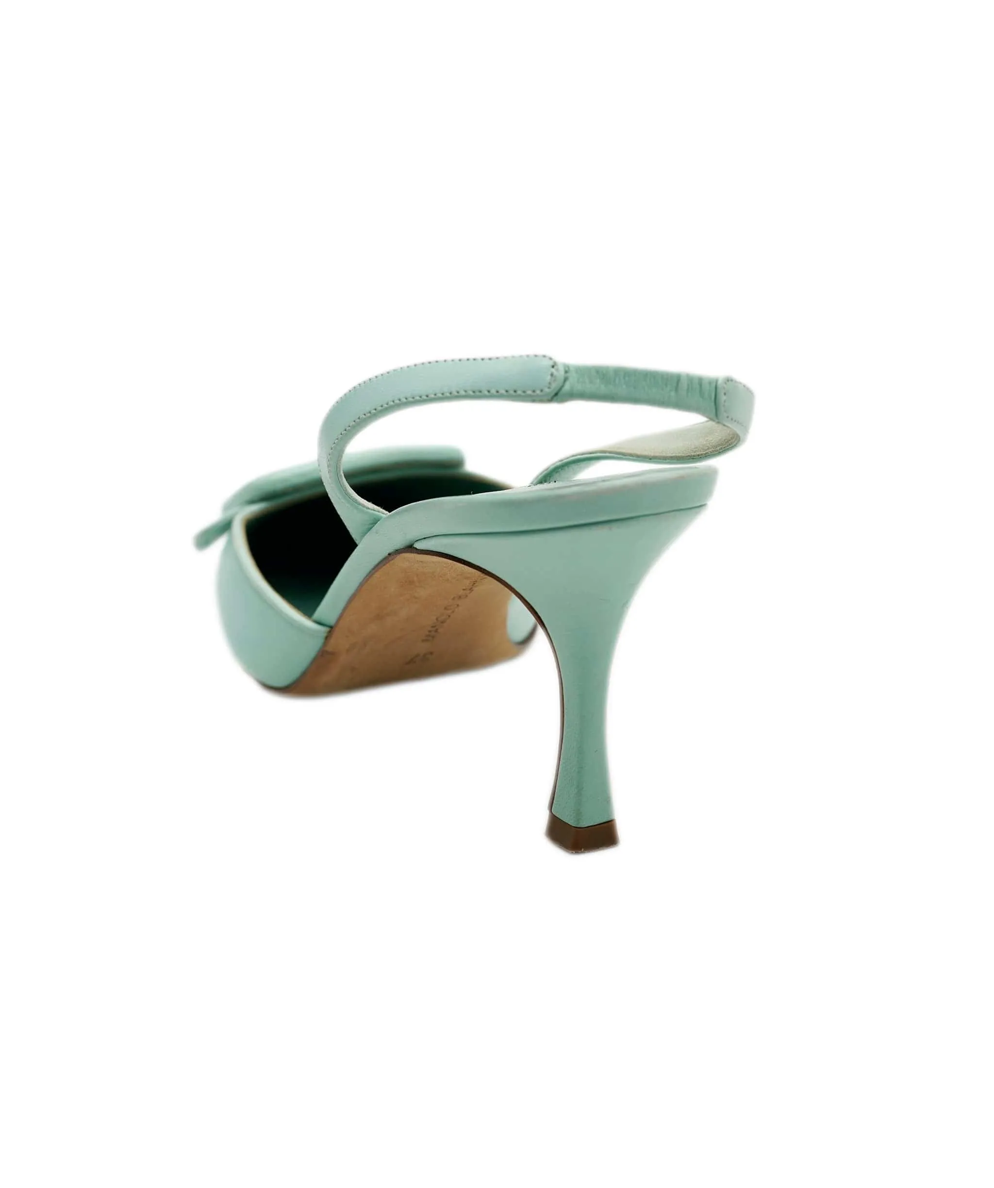 Manolo Blahnik Tiffany Blue Leather Heels AVC1754