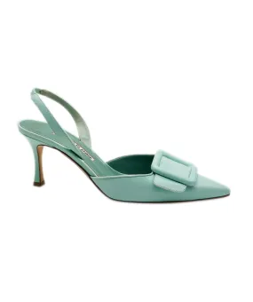 Manolo Blahnik Tiffany Blue Leather Heels AVC1754