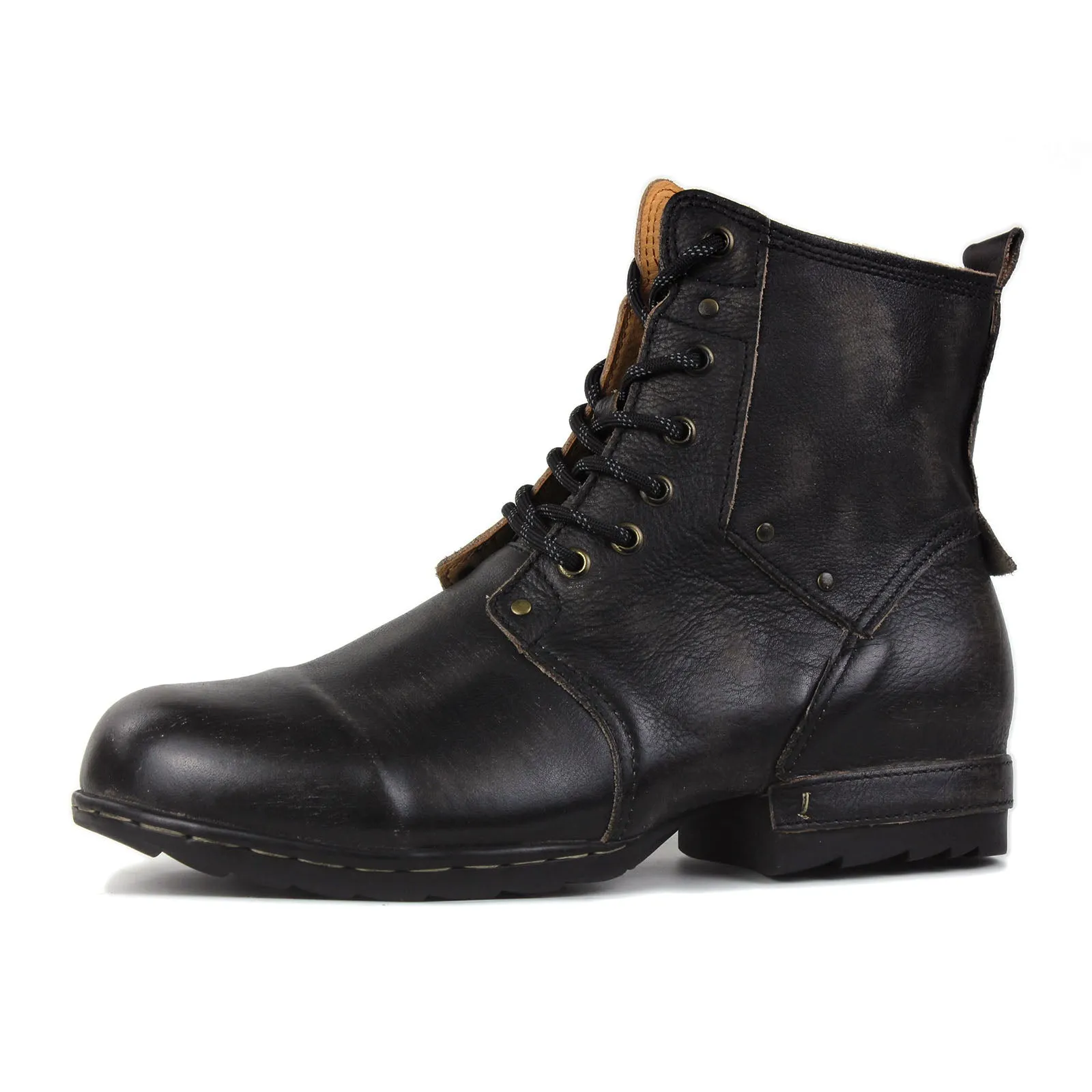 Men's Leather Ankle Boots OSS-6015-6-Retro Brown