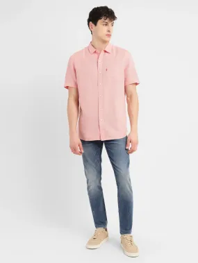 Men's Pink Solid Slim Fit Shirt