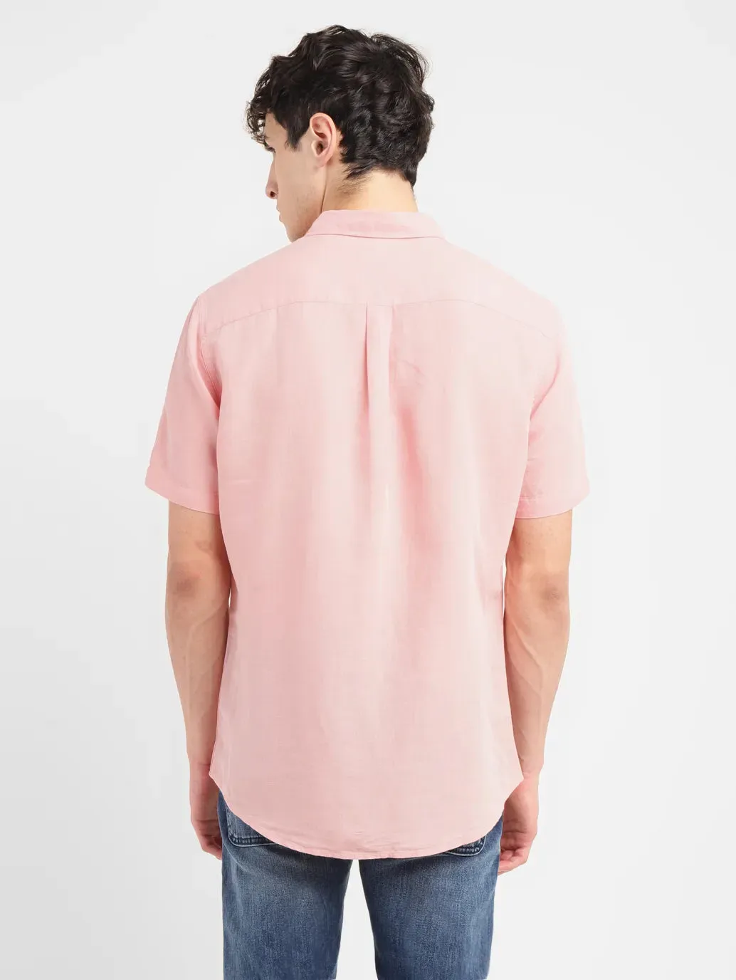 Men's Pink Solid Slim Fit Shirt