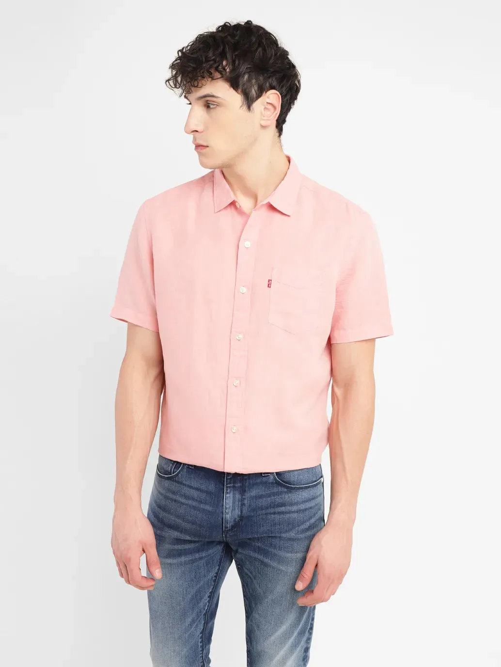 Men's Pink Solid Slim Fit Shirt
