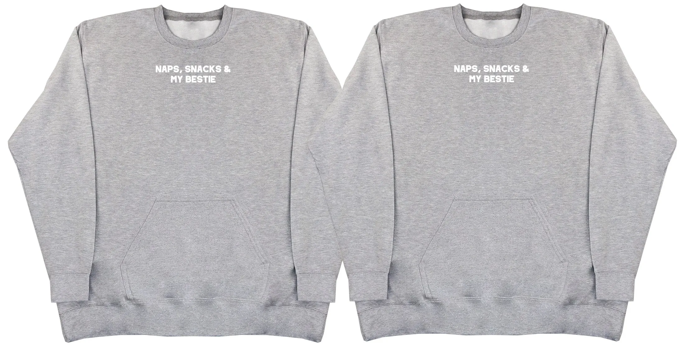 Naps, Snacks & Bestie Matching Set - Huge Oversized Hoodless Hoodie
