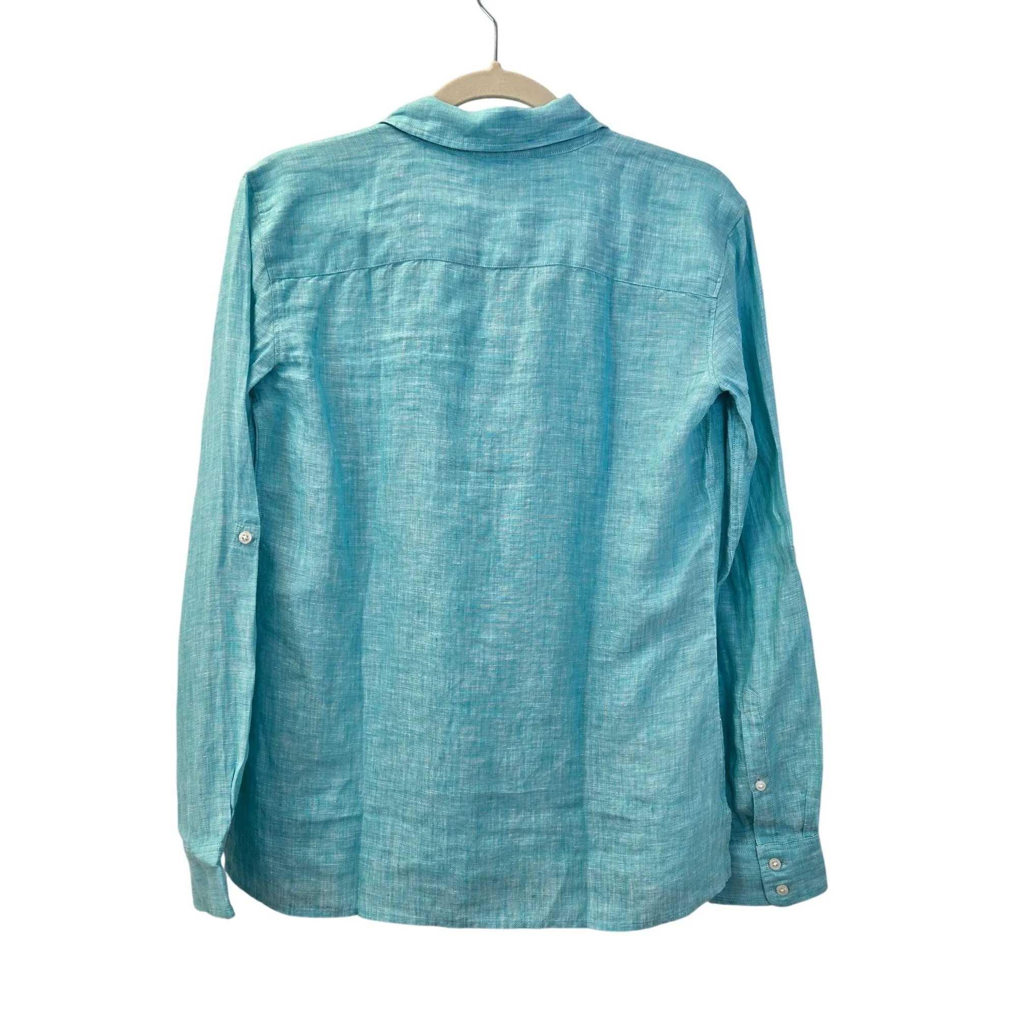 NWT UNTUCKit 100% Linen Monthelie Long Sleeve Button Down Shirt Size 4