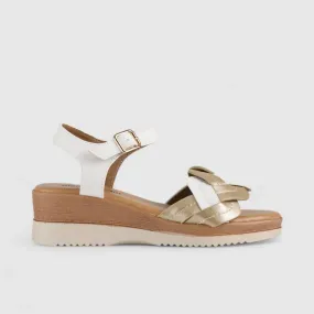 PC Comfort Wedge Sandal White 10576