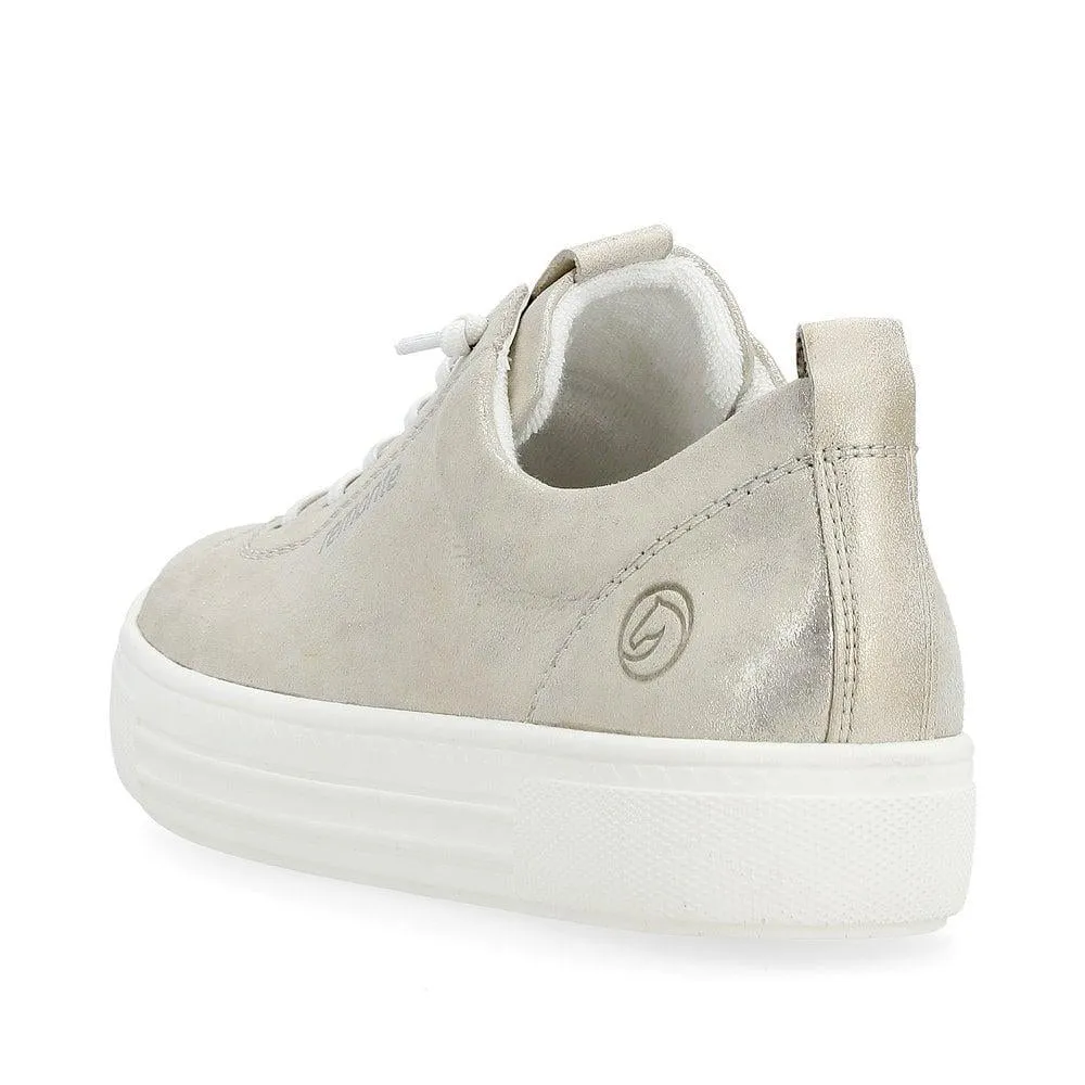 Remonte Womens Fashion Leather  Trainers - Metallic