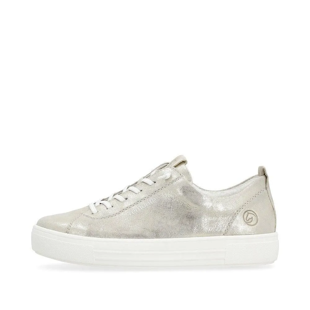 Remonte Womens Fashion Leather  Trainers - Metallic