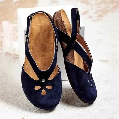 Retro Closed Toe Flat Sandals