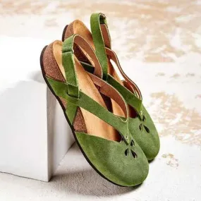 Retro Closed Toe Flat Sandals