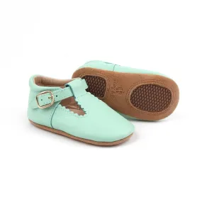 Riley T-Straps - Mint Scalloped