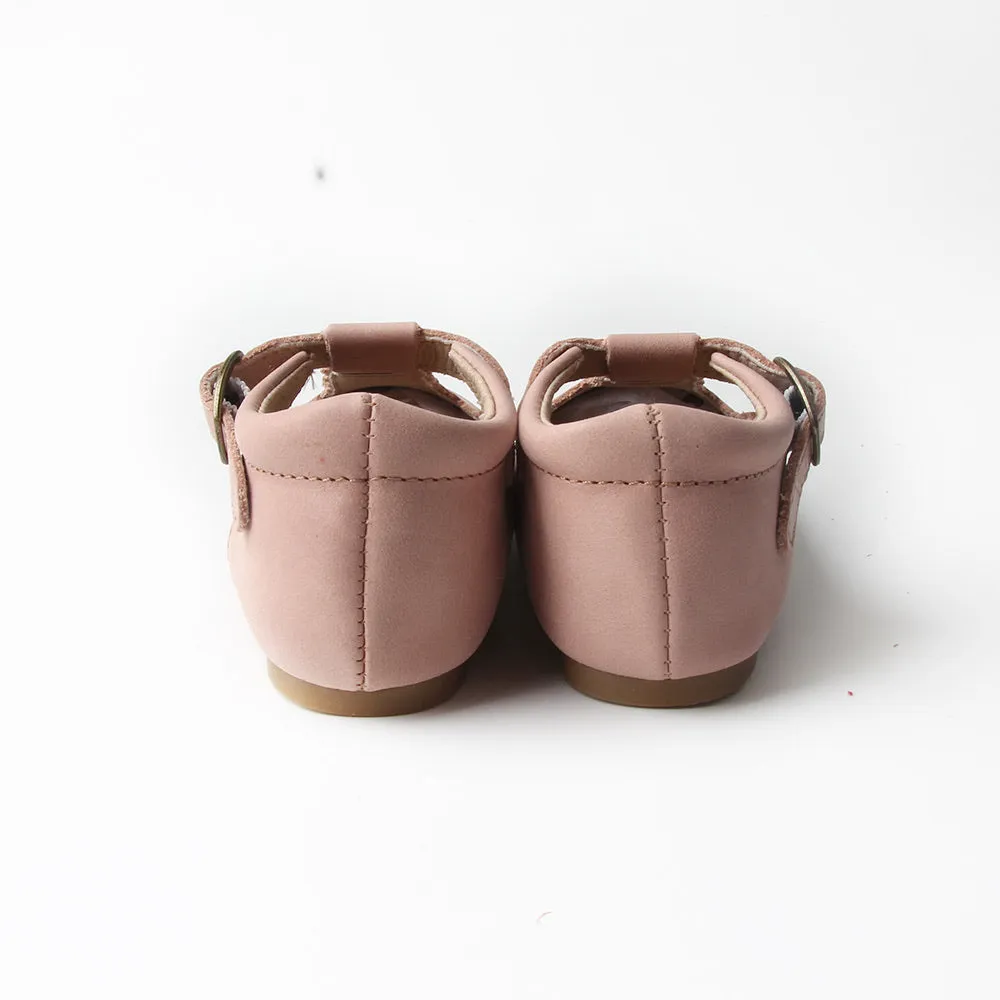 Riley T-Straps -  Oil Waxed - Mauve Scalloped